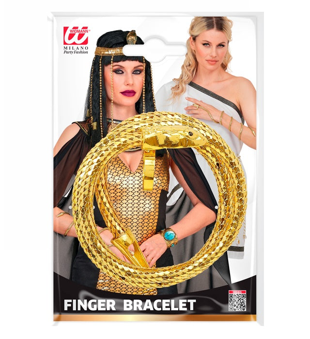 Goldenes Fingerarmband in Schlangenform als Fasnachtsschmuck
