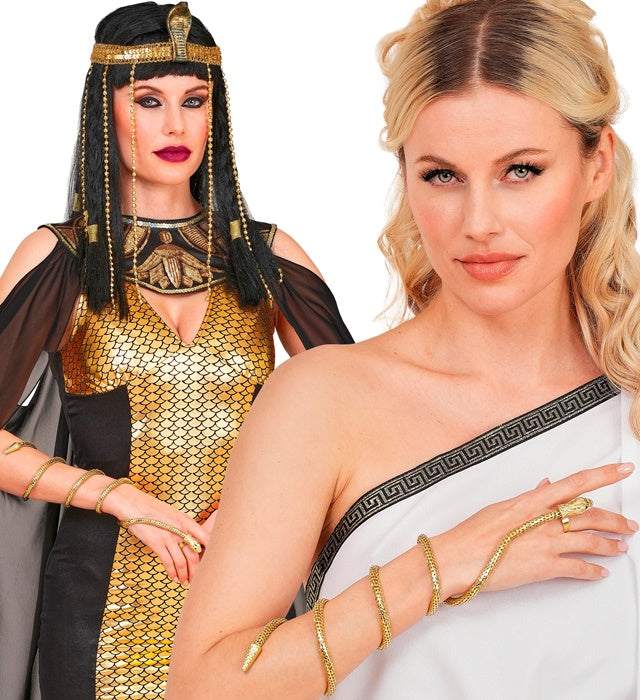 Goldenes Fingerarmband in Schlangenform als Fasnachtsschmuck