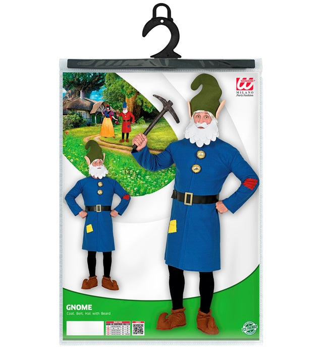 Zwerg-Kostüm Set mit Oberteil, Gürtel und Mütze inklusive Bart
