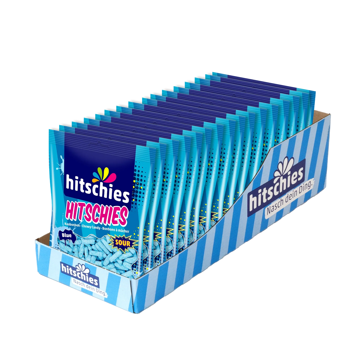 Hitschies Sour Blue Kaubonbon 140 g – Saure Himbeer-Kaubonbons