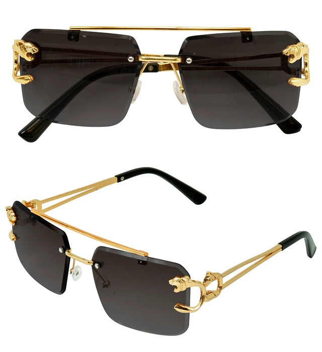 Animalier Sonnenbrille in gold mit getönten Gläsern für Fasnacht und Karneval
