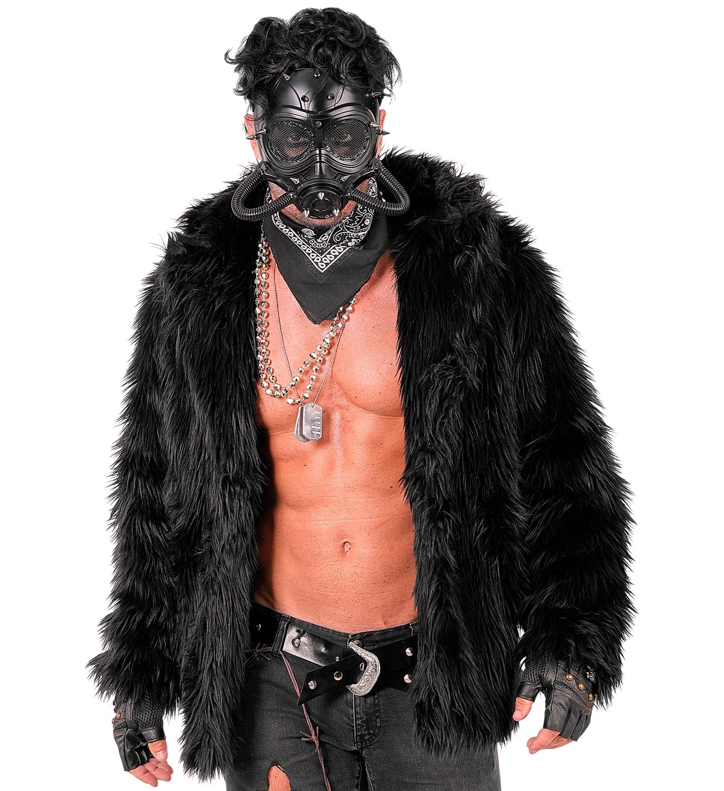 Schwarze Plüsch Jacke Unisex