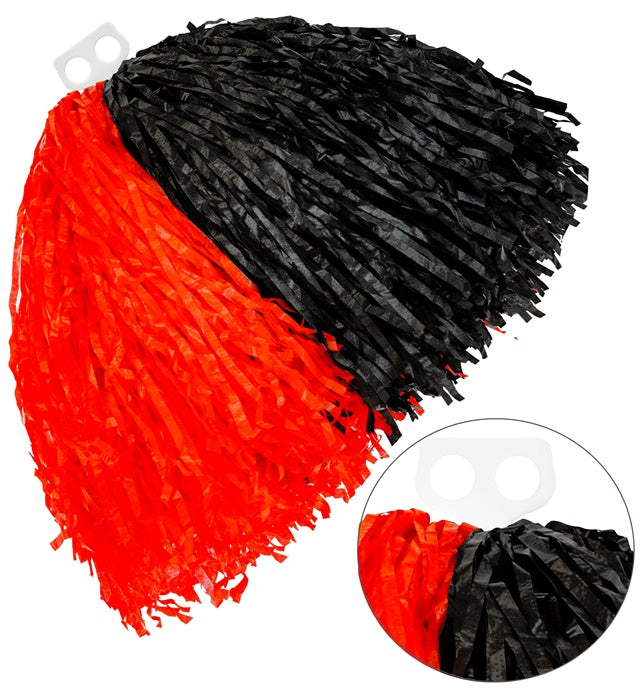 Zweifarbiger Pom Pom in Rot und Schwarz für Fasnacht und Karneval
