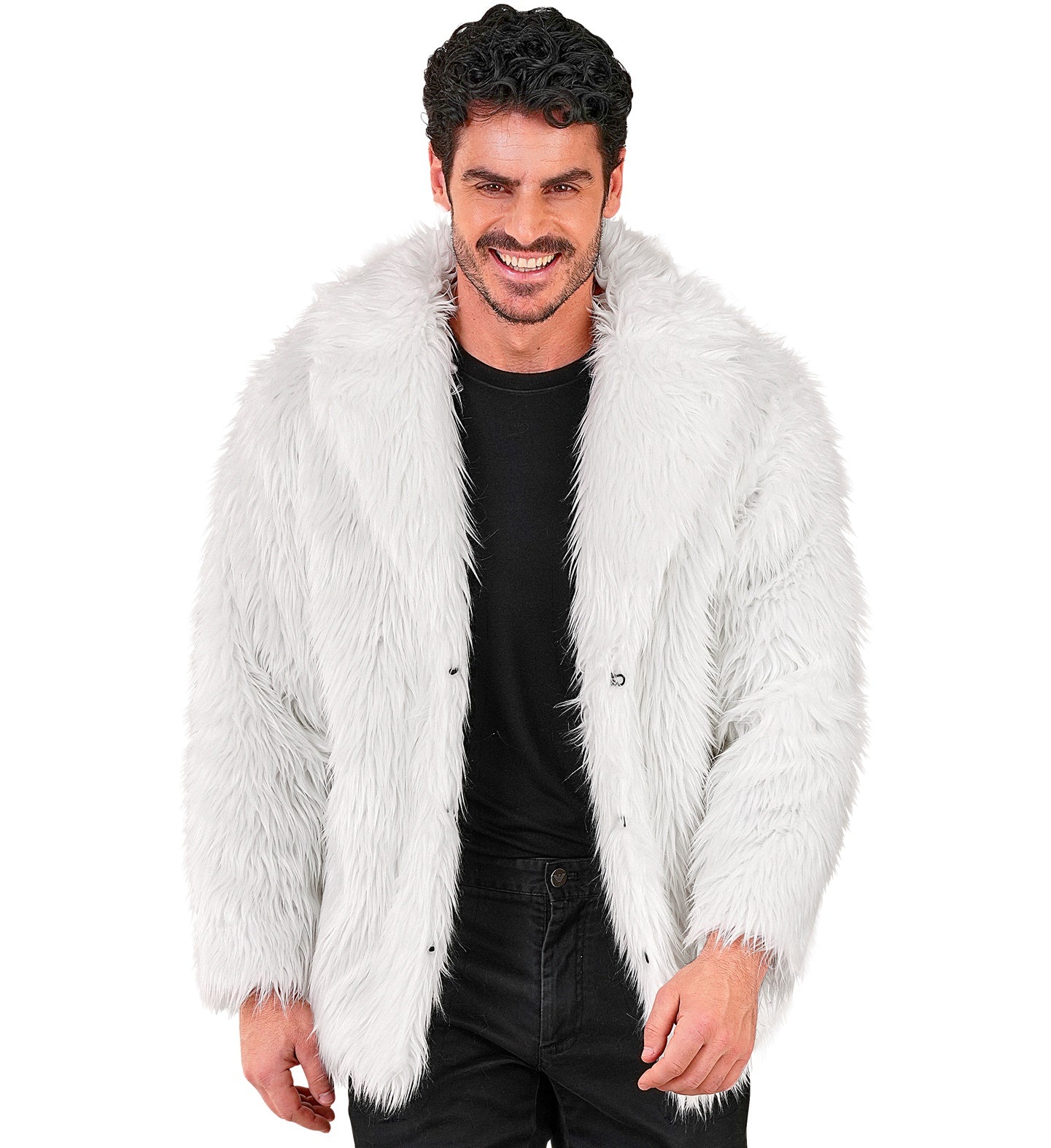 Weisse Plüsch Jacke Unisex