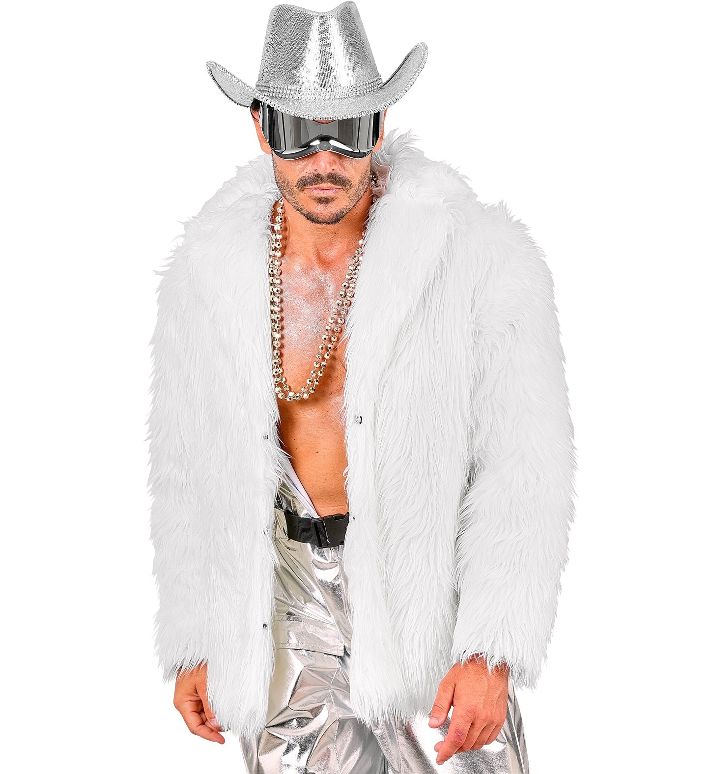 Weisse Plüsch Jacke Unisex