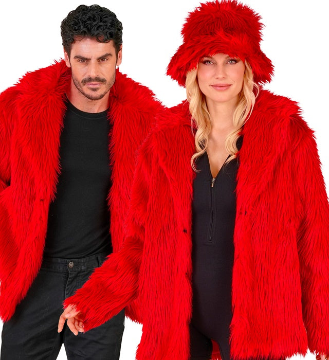 Rote Plüschjacke für Fasnacht und Karneval