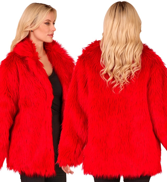 Rote Plüschjacke für Fasnacht und Karneval