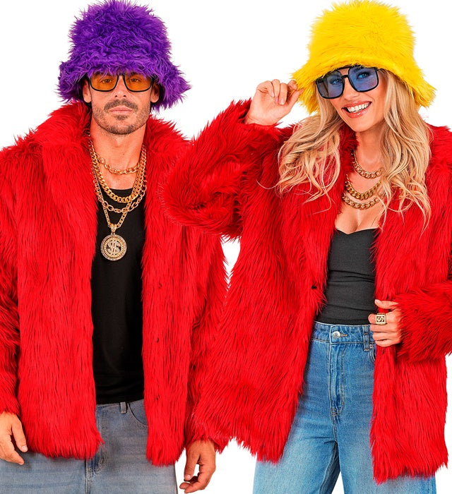 Rote Plüschjacke für Fasnacht und Karneval