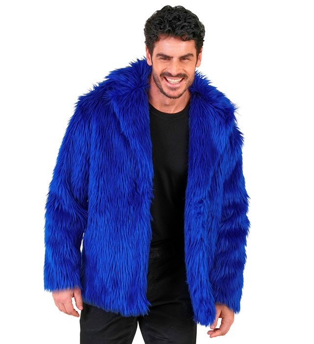 Blaue Plüschjacke für Fasnacht und Karneval