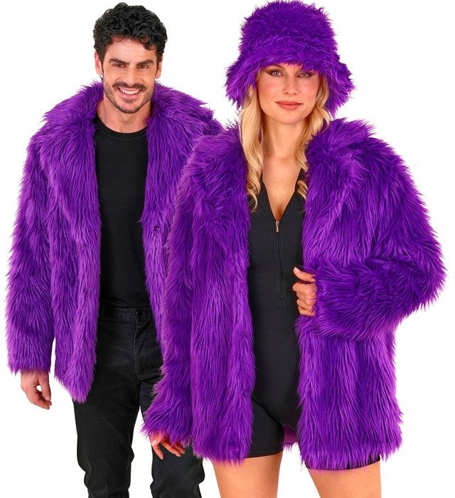 Violette Plüschjacke für Fasnacht und Karneval