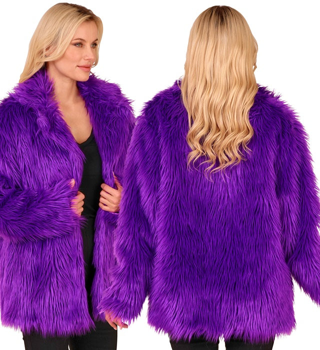 Violette Plüschjacke für Fasnacht und Karneval