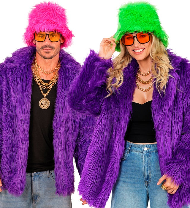 Violette Plüschjacke für Fasnacht und Karneval