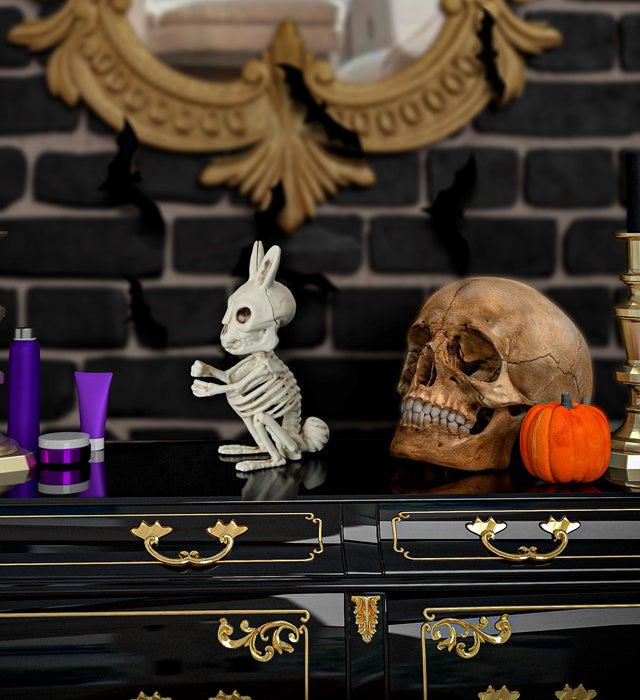 Hasenskelett 16 cm Dekoration für Halloween und Fasnacht