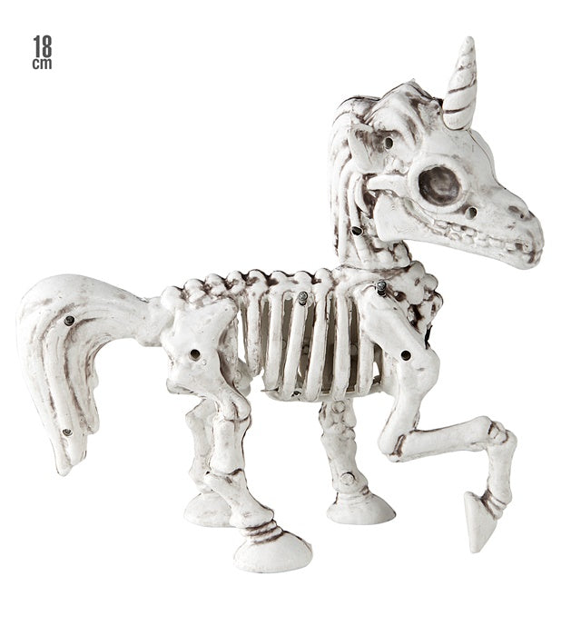 Einhorn Skelett Deko Figur 18 cm für Halloween und Fasnacht