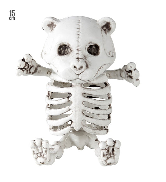 Teddybärskelett 15 cm aus Kunststoff als Fasnacht und Halloween Dekoration