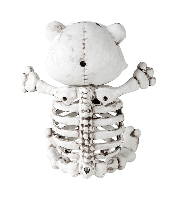 Teddybärskelett 15 cm aus Kunststoff als Fasnacht und Halloween Dekoration