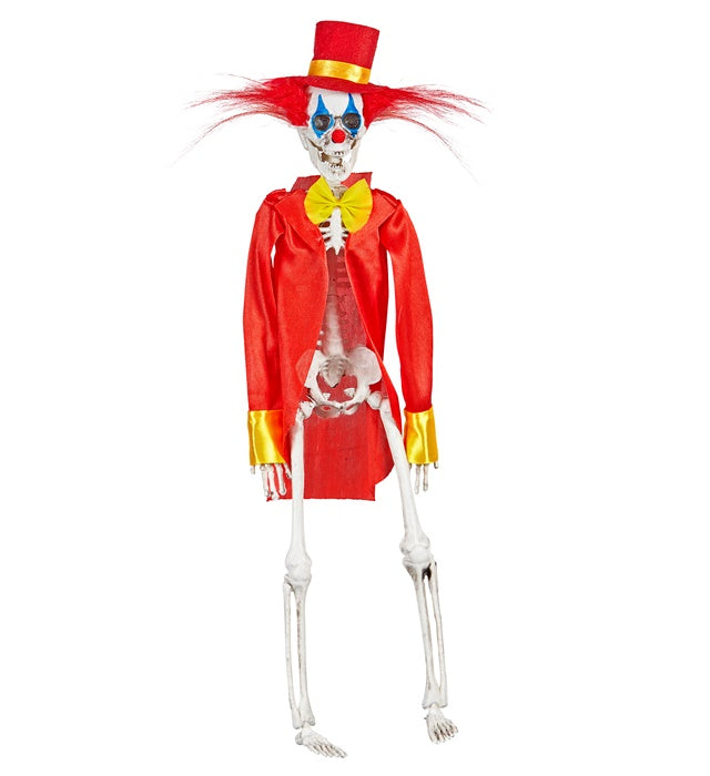 Killerclown Skelett 40 cm mit beweglichen Armen und Beinen als Halloween-Deko