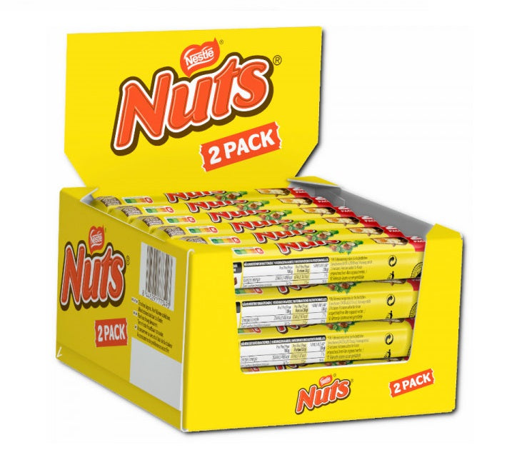Nestle Nuts Schokoriegel 24 Stück à 60 g mit Haselnüssen – Produktansicht