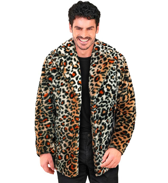 Plüschjacke mit Leopardenmuster für Fasnacht und Karneval