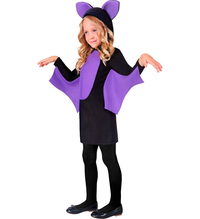Fledermaus-Kleid mit Kapuze in schwarzem Design für Fasnacht und Halloween