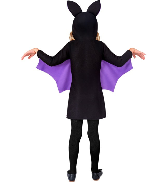 Fledermaus-Kleid mit Kapuze in schwarzem Design für Fasnacht und Halloween