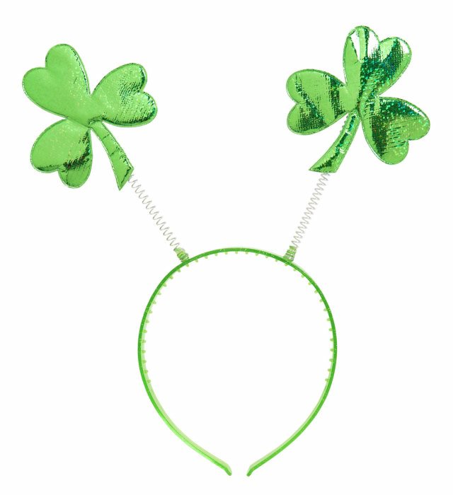 Grüner Haarreif mit St. Patrick's Day Motiv als Fasnacht Accessoire