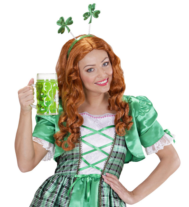 Grüner Haarreif mit St. Patrick's Day Motiv als Fasnacht Accessoire