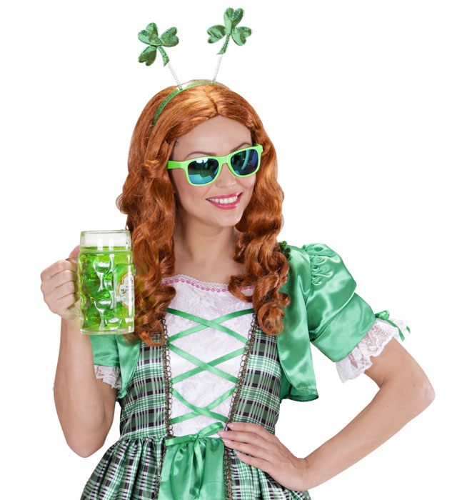 Grüner Haarreif mit St. Patrick's Day Motiv als Fasnacht Accessoire