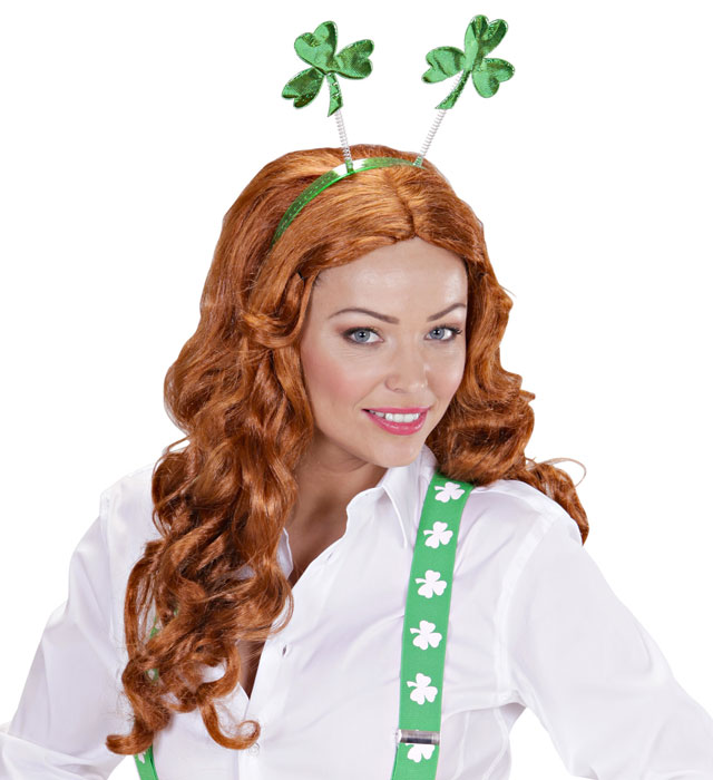 Grüner Haarreif mit St. Patrick's Day Motiv als Fasnacht Accessoire