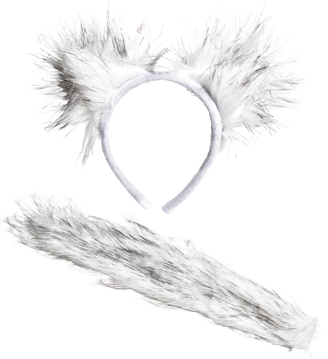 Wolf Kostümset mit Ohren und Schwanz für Fasnacht und Karneval