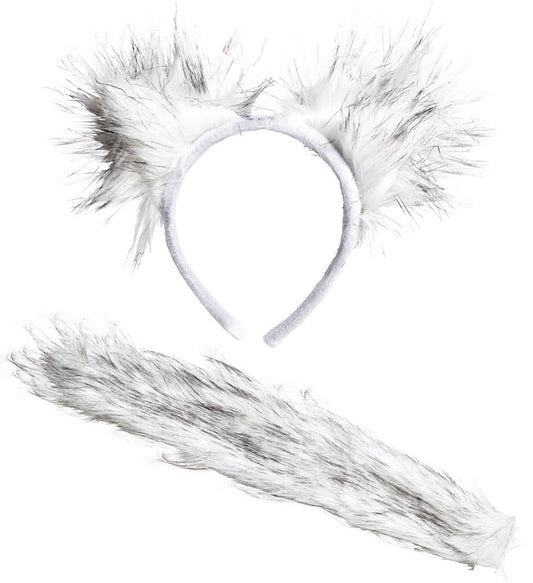 Wolf Kostümset mit Ohren und Schwanz für Fasnacht und Karneval