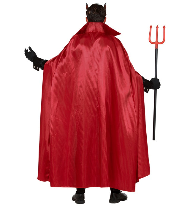 Teufelskostüm bestehend aus Hemd, Weste, Jabot mit Medaillon, Umhang und Handschuhen