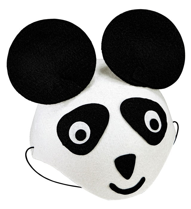 Pandahut aus Filz schwarz-weiss als Fasnachtskostüm Accessoire