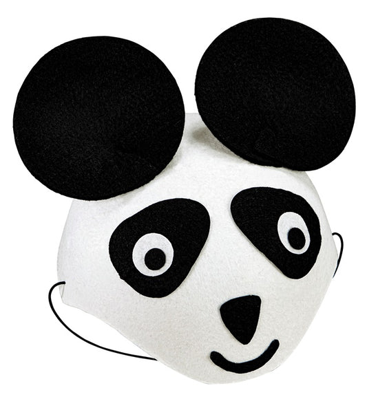 Pandahut aus Filz schwarz-weiss als Fasnachtskostüm Accessoire