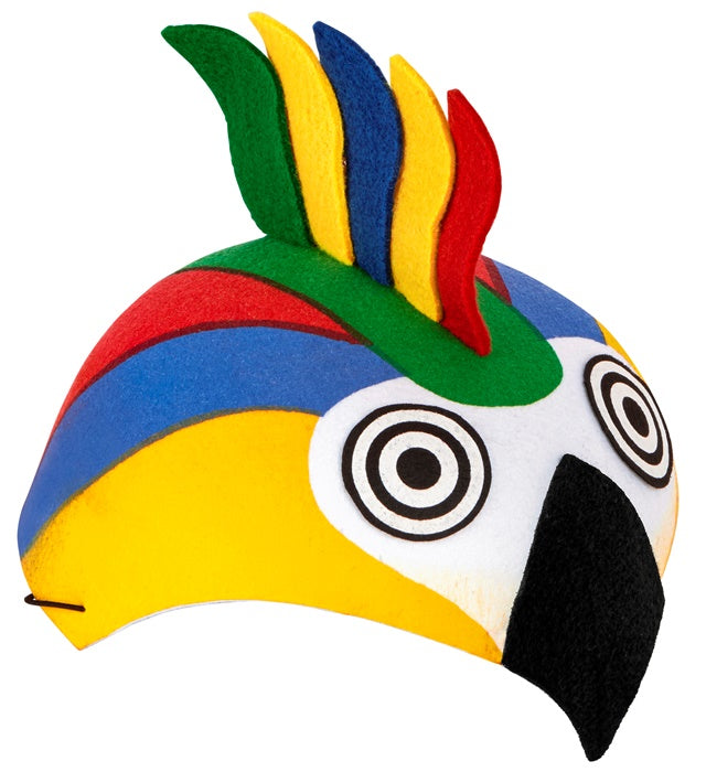 Bunter Papagei-Filzhut aus Filz für Fasnacht und Karneval