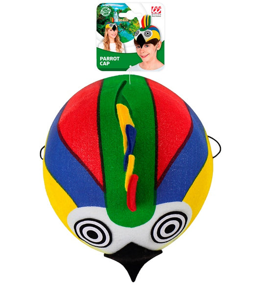 Bunter Papagei-Filzhut aus Filz für Fasnacht und Karneval