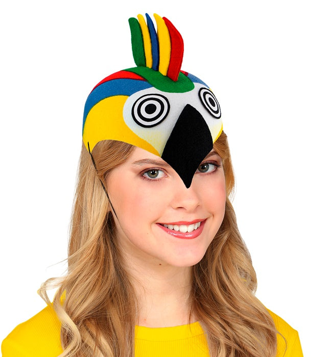 Bunter Papagei-Filzhut aus Filz für Fasnacht und Karneval