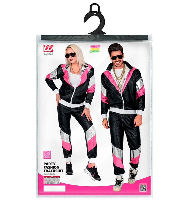 80er Jahre Lederlook Trainingsanzug Oberteil und Hose im Retro Design