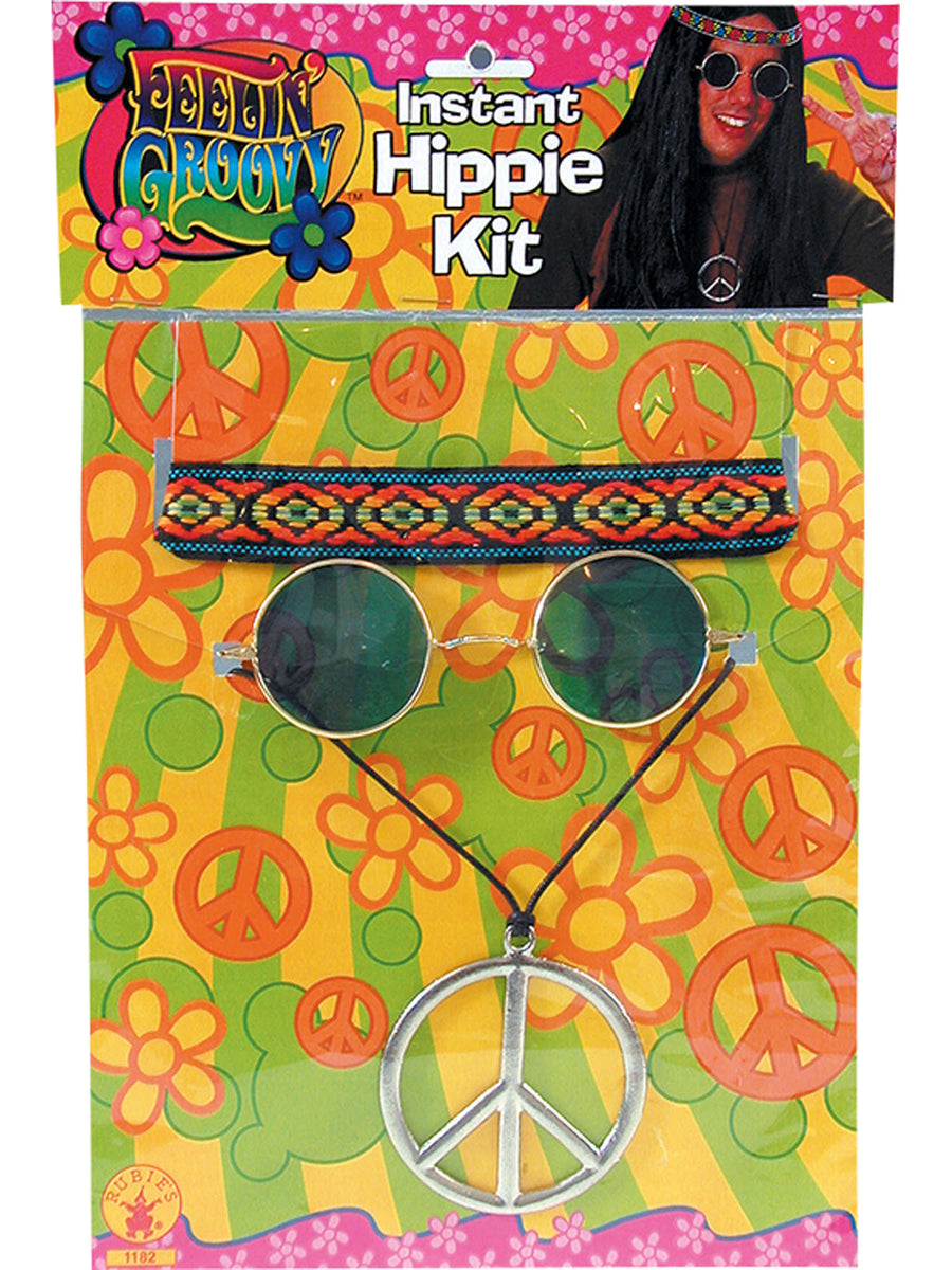 Rubies 70s Feeling Groovy Kostuem-Accessoire-Set mit Stirnband, Brille und Peace-Anhaenger