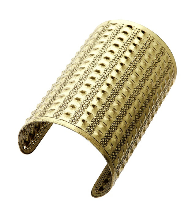 Bronzefarbenes Armband mit viereckigen Nieten, Fasnacht Accessoire