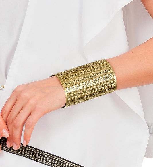 Bronzefarbenes Armband mit viereckigen Nieten, Fasnacht Accessoire