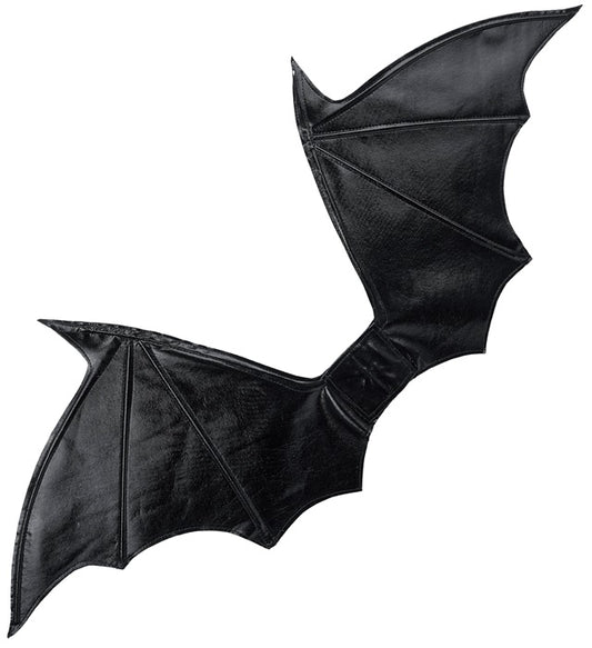 Modellierbare schwarze Fledermaus- und Teufelsflügel 84x36 cm als Kostümzubehör