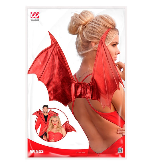 Rote modellierbare Teufelsflügel 84x36 cm für Fasnacht und Halloween