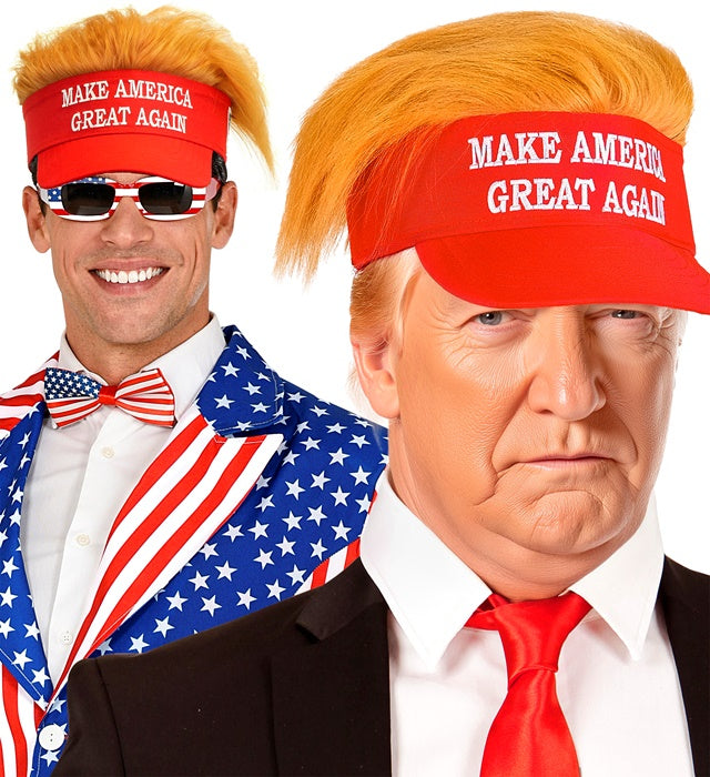 Make America Great Again Schirmmütze mit orangen Plüschhaaren