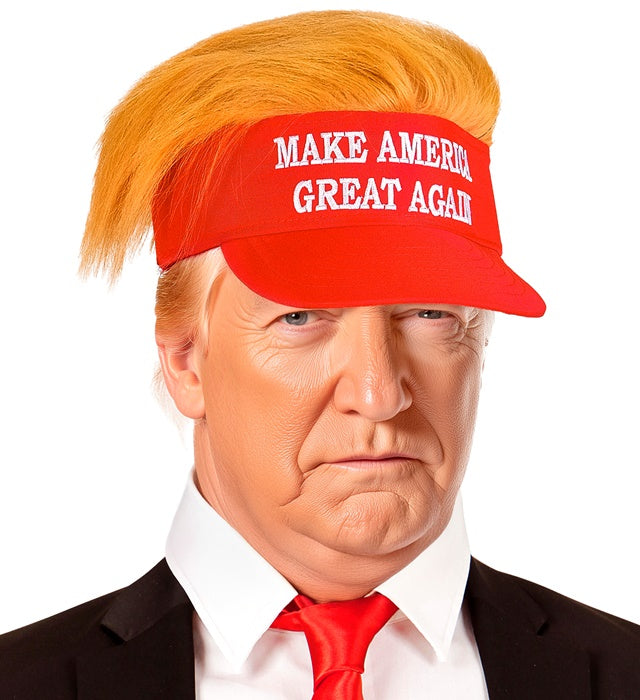 Make America Great Again Schirmmütze mit orangen Plüschhaaren