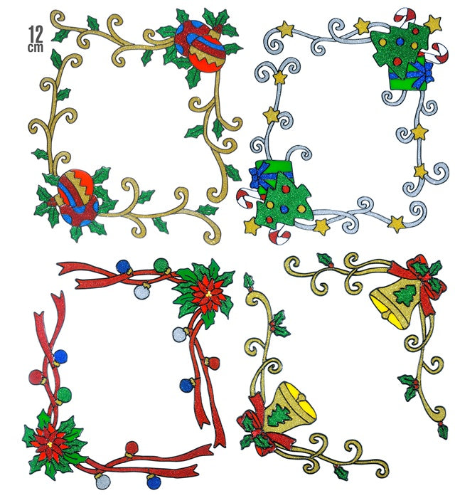 Weihnachts Fensterbilder Set mit 2 Motiven für Fensterecken, 12 cm groß