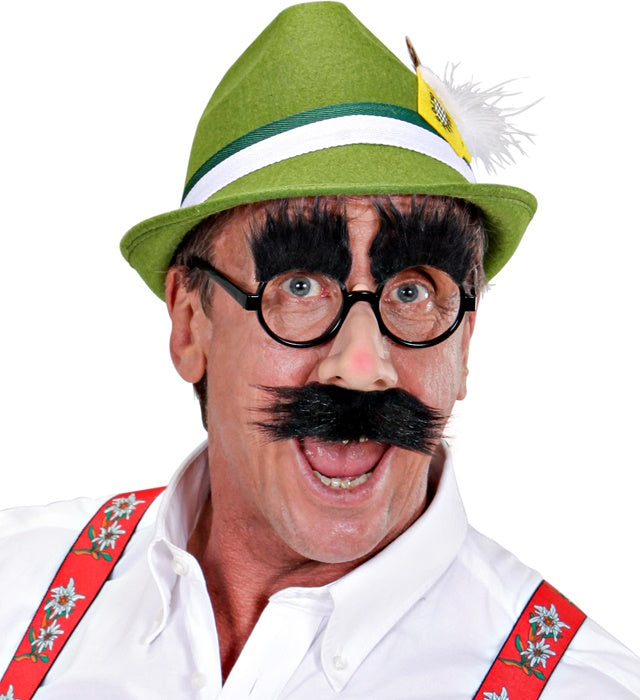 Karnevalsbrille mit Nase, Schnurrbart und Augenbraue als Fasnachtskostümzubehör