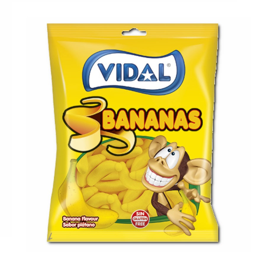 Vidal Bananas Schaumzucker Bananen 90g – Produktansicht