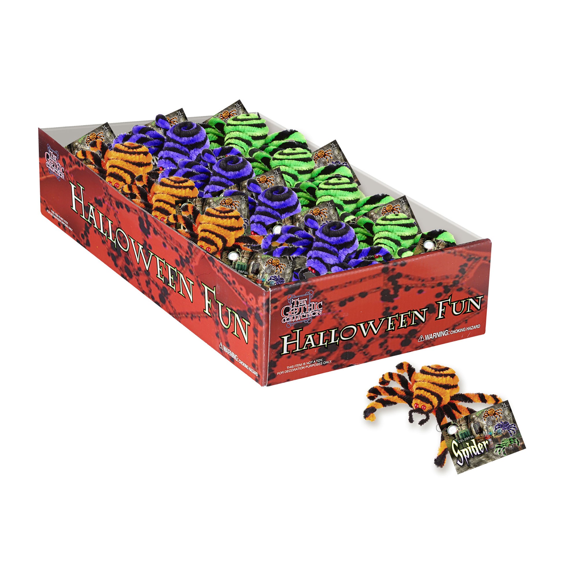 "12 SPINNEN" 15 cm - in Displaybox- 3 Farben sortiert – Detailansicht