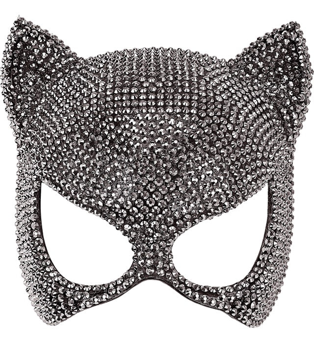 Strass Katzenmaske mit funkelnden Steinen für Fasnacht und Karneval